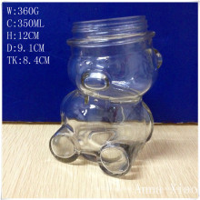 New Style Bear Shape Glass Bottles with Tin Lids 350ml